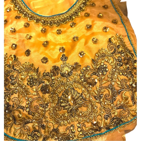 BLUE AND PEACH MAISHA DESIGNER WEDDING WEAR ANARKALI DRESS - Picture 11 of 11